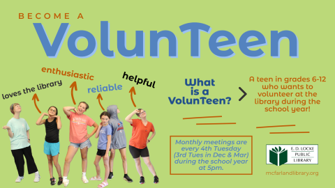 Become a VolunTeen. Image of six teen girls striking different poses.
