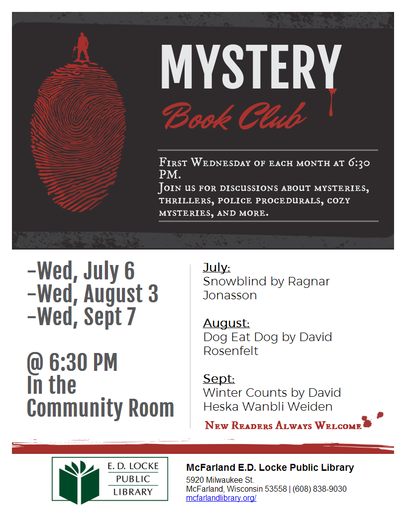 Mystery Book Club flyer