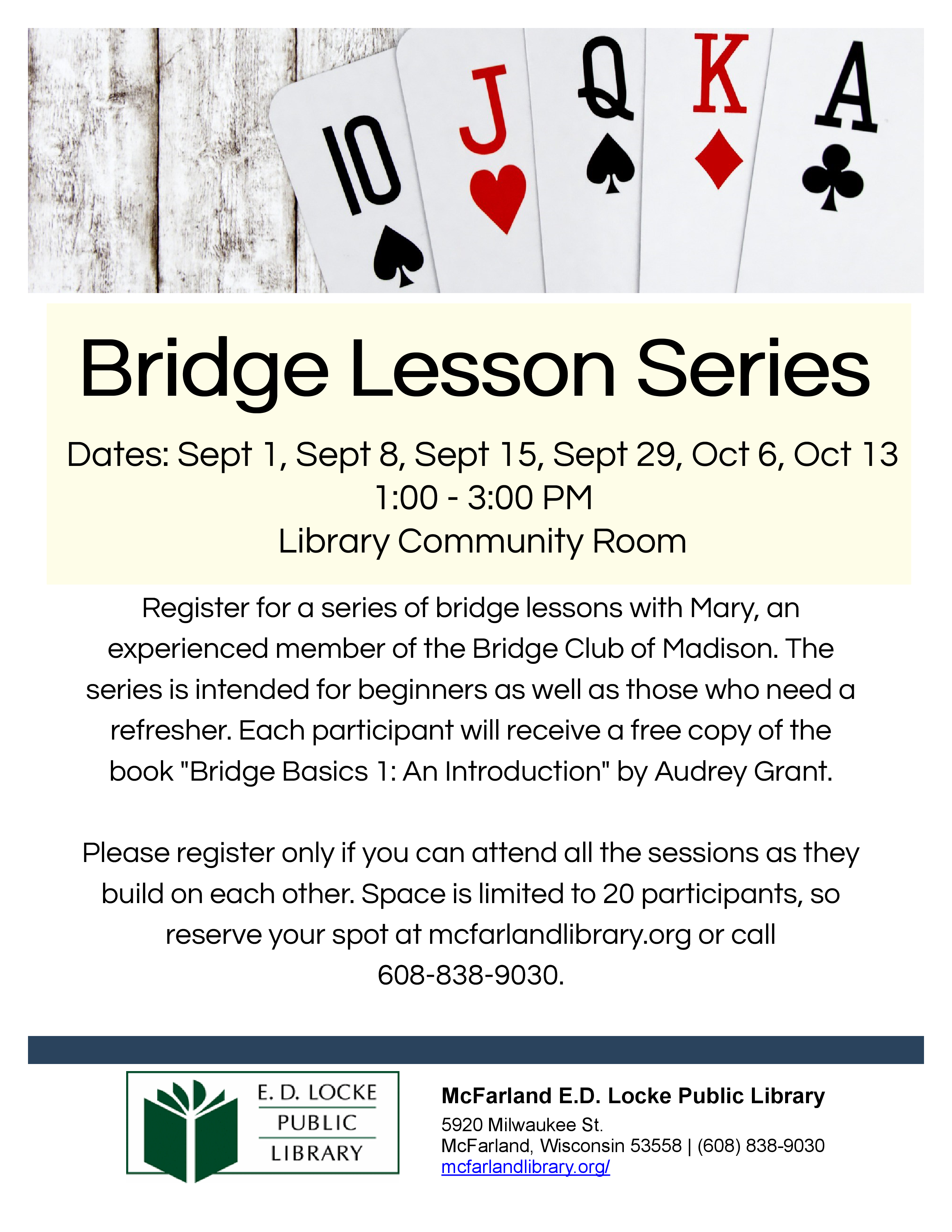 Bridge Lesson Series flyer