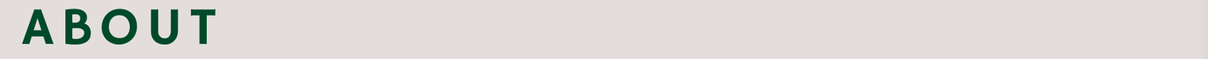 the word "About" in green on a beige background