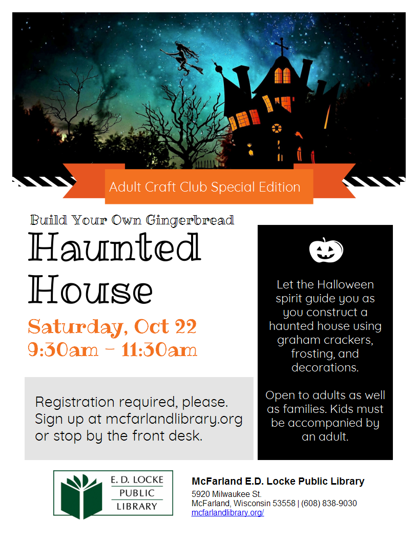 Build Your Own Gingerbread Haunted House flyer