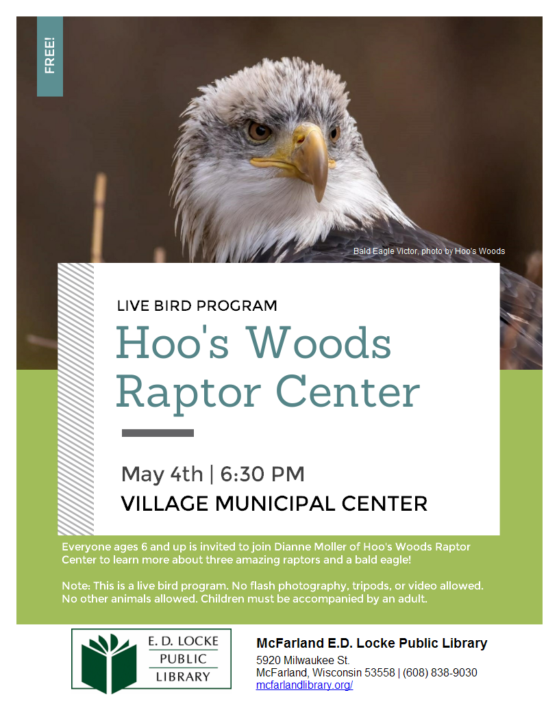 event flyer with photo of bald eagle