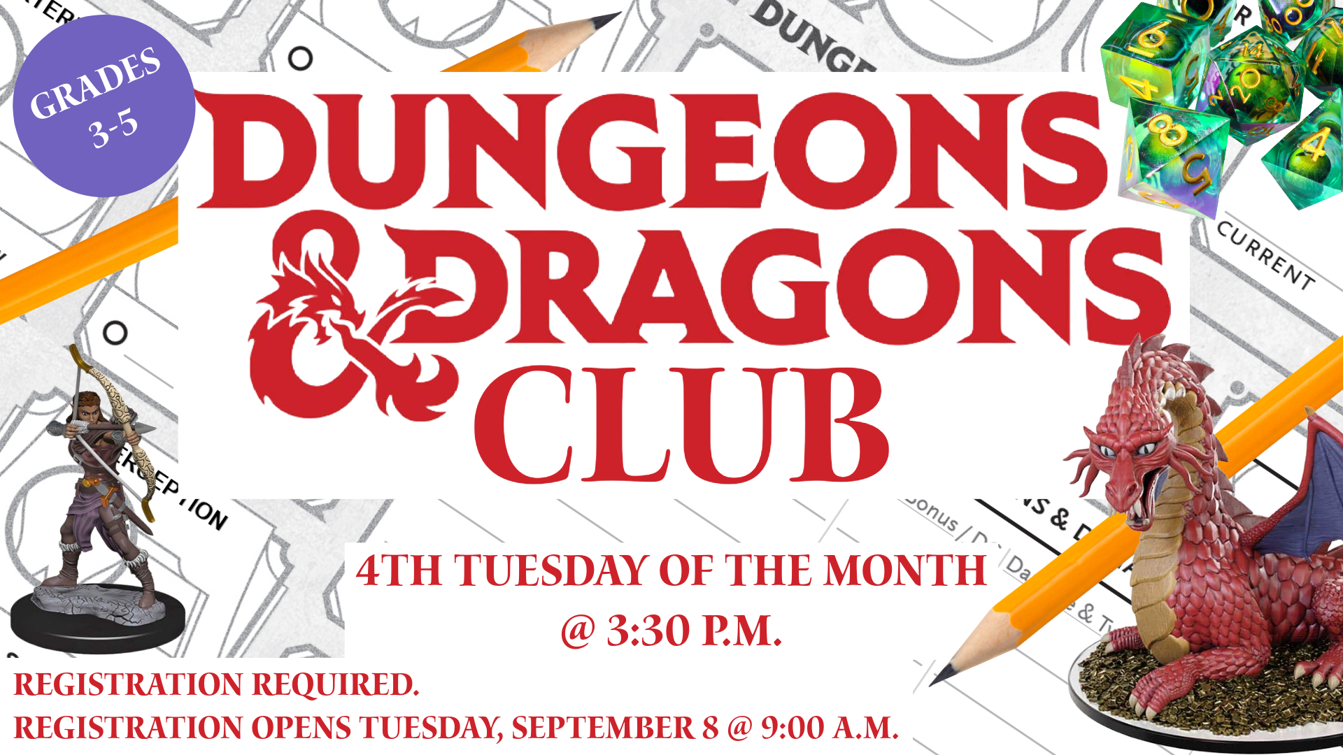 2026 and 2027 Dungeons and Dragons Club for Grades 3 through 5