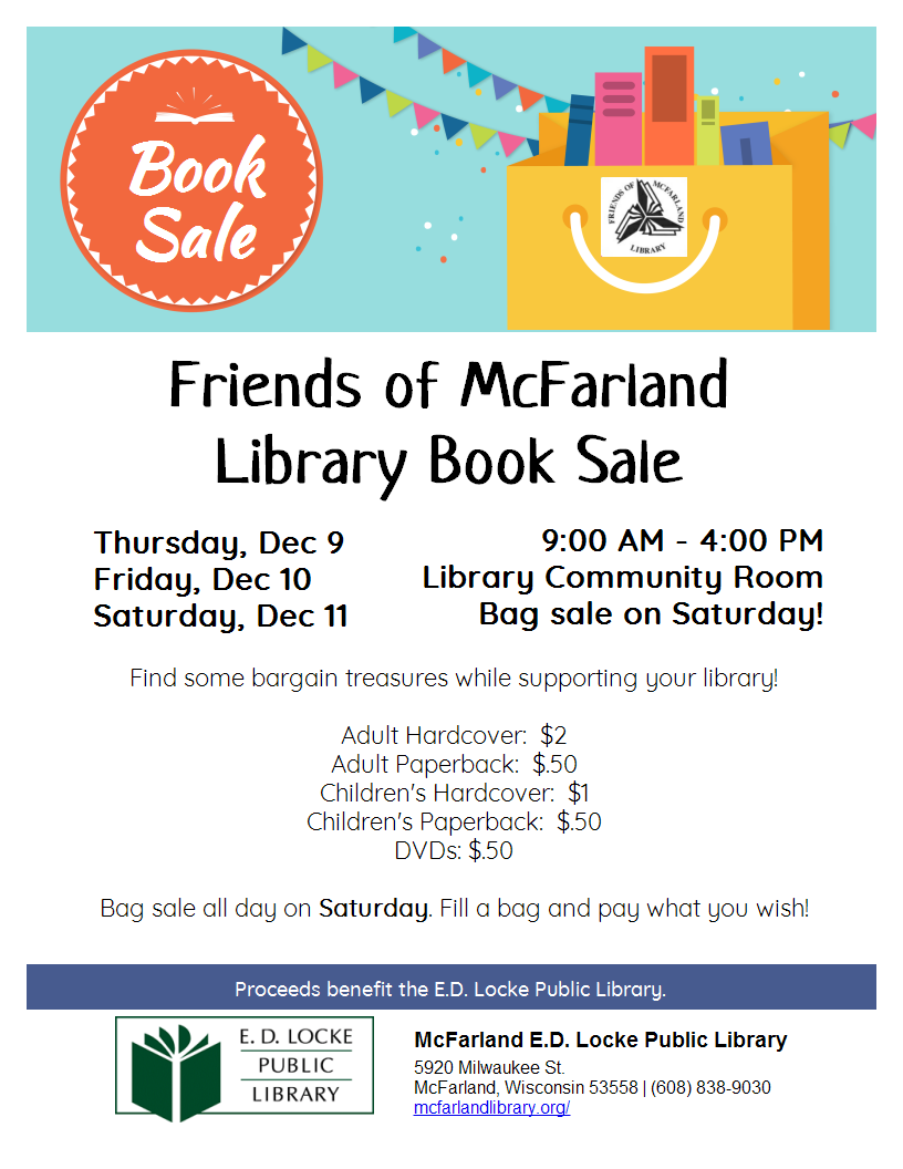 friends book sale dec 9 - 11