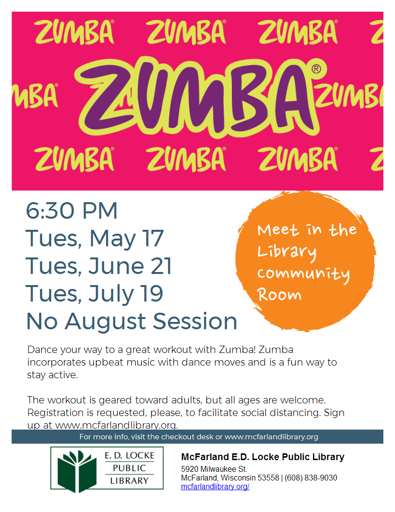 Event flyer for Zumba with Zumba logo