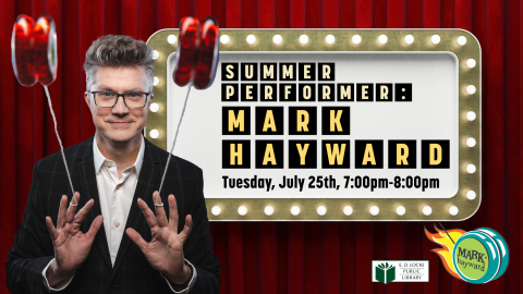Summer Performer: Mark Hayward Mark Hayward. Image of a man with two red yo-yos.