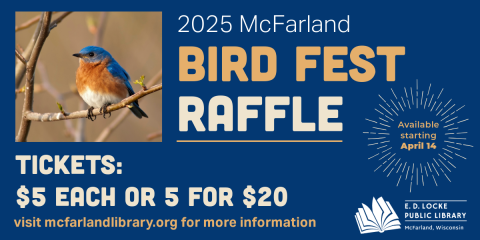 Bird Raffle starts April 14 and goes through the Bird Festival.  Tickets are $5 each or 5 for $20.
