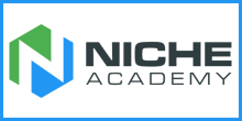 Niche Academy logo: it's a hexagon with a white "N" going through the middle. The hexagon is green above the N, and blue below the N. The words "Niche Academy" are written to the right of the hexagon.